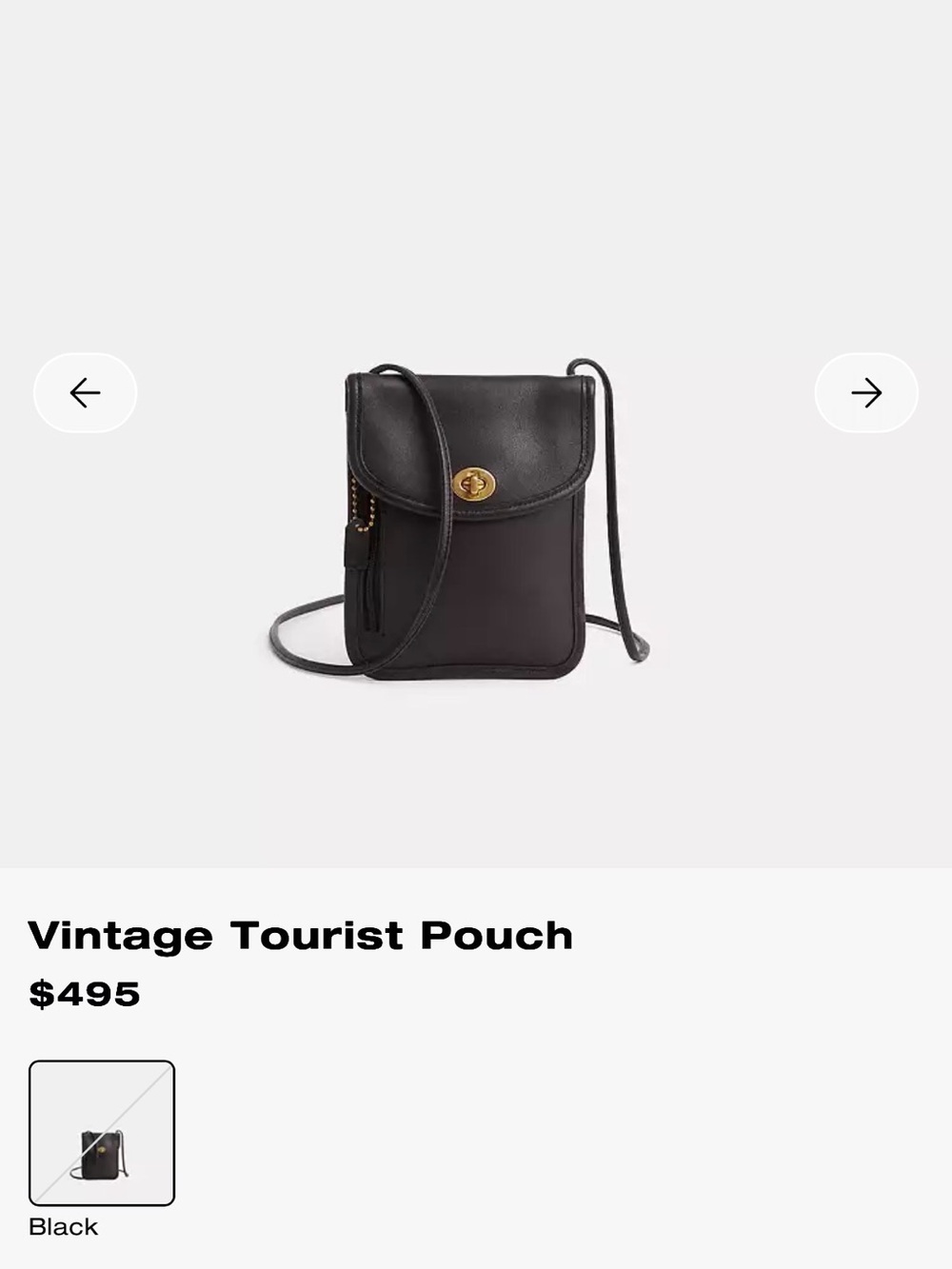 Vintage Coach 6908 Tourist Pouch Turn Lock Crossbody Bag RARE!